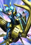  armor beetle blue_eyes bringer_of_good_luck_epona bug cardfight!!_vanguard monster official_art sword weapon 