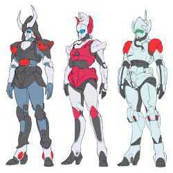  1980s_(style) 3girls arming_doublet_(southern_cross) armor atac blue_visor choujikuu_kidan_southern_cross colored_lineart commentary_request funbolt gmp hose jeanne_francaix lana_isavia mary_angel multiple_girls oxygen_mask radio_antenna retro_artstyle science_fiction tasc white_background 