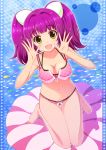  1girl bikini breasts cleavage isumi_(i-spixi) looking_at_viewer open_mouth purple_hair solo swimsuit umi_monogatari urin_(umi_monogatari) 