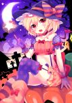  1girl blonde_hair flandre_scarlet garter_straps gloves halloween hat highres paragasu_(parags112) red_eyes solo thighhighs touhou wings 
