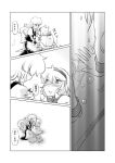  2girls alice_margatroid blonde_hair blush closed_eyes comic crying despair dress hug kirisame_marisa long_hair monochrome multiple_girls non_(z-art) open_mouth ribbon sad short_hair touhou translation_request yuri 