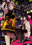  android belt black_hair brown_eyes brown_hair desk hand_in_pocket kanamura_ren labcoat original robot_joints see-through short_hair shorts 