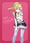  1girl ayase_eli blonde_hair blue_eyes gloves jewelry long_hair love_live!_school_idol_project pas ponytail ribbon smile solo thighhighs 