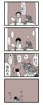  1boy 1girl 4koma admiral_(kantai_collection) comic hair_ornament highres kantai_collection kongou_(kantai_collection) lr_hijikata monochrome personification translated 