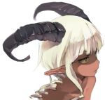  1girl bust horns monorino original pointy_ears simple_background solo white_background 
