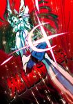  1girl foreshortening junketsu kill_la_kill kiryuuin_satsuki lens_flare long_hair nasu_achiko open_mouth solo 