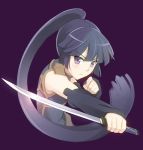  1girl akatsuki_(log_horizon) detached_sleeves korisei log_horizon long_hair ponytail purple_hair short_sword solo sword violet_eyes weapon 
