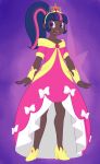  1girl bow dark_skin dress high_heels highres humanization junk_(junko-tan) lips multicolored_hair my_little_pony my_little_pony_friendship_is_magic nail_polish open_mouth personification pink_hair ponytail purple_hair smile solo spoilers standing tiara twilight_sparkle violet_eyes 