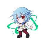  1girl blue_hair chibi highres infinite_stratos kuena red_eyes sarashiki_tatenashi school_uniform short_hair solo 