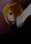  1girl blonde_hair blouse darkness ex-rumia makaroni_taisa red_eyes rumia touhou vest 