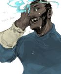  1boy dark_skin facial_hair korean male open_mouth simple_background solo t8909 team_fortress_2 the_demoman translation_request white_background 