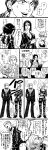  comic formaggio ghiaccio highres illuso jojo_no_kimyou_na_bouken maiko_(setllon) melone monochrome parody pesci prosciutto risotto_nero trish_una 