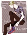  1boy blonde_hair casual cigarette fuhmin jojo_no_kimyou_na_bouken prosciutto shoes sneakers solo t-shirt 