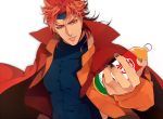  1boy bottle cape dio_brando fang headband jojo_no_kimyou_na_bouken nail_polish orange_hair red_eyes solo takashi_(huzakenna) 