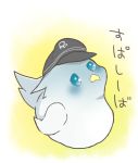  1girl animalization asa_(hukumh) bird blue_eyes chibi hat hibiki_(kantai_collection) kantai_collection personification solo translated 