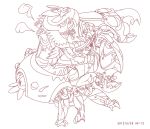  2012 copyright_request dated helmet lineart riding robot simple_background tagme yanagi_yagiaji 