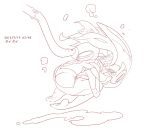  2012 bubble copyright_request dated fetal_position lineart monochrome solo tagme translation_request yanagi_yagiaji 