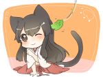  1girl akagi_(kantai_collection) animal_ears asa_(hukumh) blush brown_eyes brown_hair cat_ears cat_tail japanese_clothes kantai_collection personification smile solo tail 