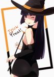  1girl black_hair gokou_ruri halloween highres long_hair ore_no_imouto_ga_konna_ni_kawaii_wake_ga_nai solo suzumeko trick_or_treat violet_eyes wink 