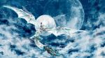  angel_wings earth escaflowne escaflowne_(guymelef) flying hosiiro male mecha moon solo tenkuu_no_escaflowne van_fanel wings 