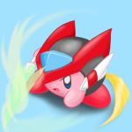  helmet kirby kirby_(series) lowres nintendo no_humans parody ponytail rockman rockman_zero saitorokku sword weapon zero_(rockman) 