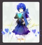  blue_hair dress elbow_gloves genderswap gloves heart i-riya kaiko scarf short_hair smile vocaloid 