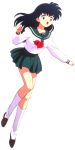  black_eyes black_hair higurashi_kagome inuyasha legs long_hair miniskirt school_uniform skirt thighs 