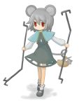  animal_ears basket dowsing_rod grey_hair jewelry lie-lilac mary_janes mouse mouse_ears mouse_tail nazrin pendant red_eyes shoes short_hair socks tail touhou white_legwear 