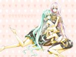  feet hatsune_miku kagamine_rin legs long_hair megurine_luka pink_hair sakura_(ms_ms_ms) short_hair skirt smile twintails very_long_hair vocaloid 