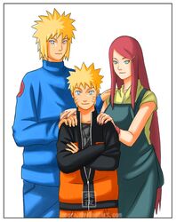  1girl 2boys namikaze_minato naruto naruto_shippuden uzumaki_kushina uzumaki_naruto 