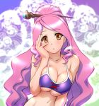  :o bangs battle_spirits battle_spirits:_shounen_gekiha_dan bikini_top blush breast_squeeze breasts brown_eyes bust butterfly cleavage gem hair_ornament hand_on_own_face long_hair magisa navel open_mouth orange_eyes parted_bangs pink_hair ponytail purple_hair scepter solo sparkle twintails ueyama_michirou underboob very_long_hair wavy_hair 