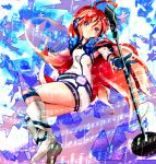  android belt boots dress earmuffs gloves headphones kneehighs long_hair microphone microphone_stand miki_(vocaloid) musical_note purple_eyes red_eyes red_hair redhead reri robot_joints sf-a2_miki smile socks solo star striped striped_gloves striped_kneehighs violet_eyes vocaloid wrist_cuffs 