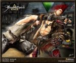  2boys brown_hair city fighting gloves gracielo_(granado_espada) granado_espada irawan_(granado_espada) red_hair shirt short_hair shorts 