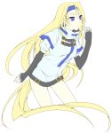  blonde_hair blue_eyes bottomless elbow_gloves fingerless_gloves gloves guilty_gear haibane haibane_22 hairband long_hair millia_rage 