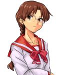  brown_eyes brown_hair glasses hoshina_tomoko school_uniform shiba_murashouji single_braid to_heart 