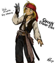  cosplay edward_elric headband jack_sparrow jack_sparrow_(cosplay) parody pirate signature 