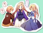  ... 3girls ? america_(hetalia) axis_powers_hetalia black_legwear blonde_hair blue_eyes blush boots braid braiding_hair breasts crown france_(hetalia) genderswap glasses gloves green_eyes hairdressing jacket kika_(pororororo) large_breasts long_hair multiple_girls short_hair skirt sweat thighhighs twin_braids twintails united_kingdom_(hetalia) violet_eyes 