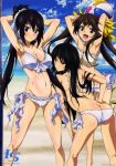  3girls :d absurdres armpits arms_up artist_request ass ball beach beachball belly bikini bikini_skirt black_eyes black_hair blush breasts butt_crack cleavage fang frilled_bikini frills green_eyes highres huang_lingyin huge_filesize infinite_stratos long_hair lowleg lowleg_bikini multiple_girls navel official_art open_mouth orimura_chifuyu ponytail scan shinonono_houki shiny shiny_skin smile swimsuit twintails very_long_hair violet_eyes white_bikini white_swimsuit 