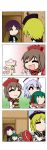  &gt;_&lt; 4koma 6+girls =_= ^_^ absurdres animal_ears bishamonten&#039;s_pagoda blonde_hair bowing brown_hair carrying closed_eyes comic dress faceless gradient_hair green_hair hachimakirin hat highres hijiri_byakuren juliet_sleeves kasodani_kyouko layered_dress lily_white long_hair long_image long_sleeves lunasa_prismriver lyrica_prismriver merlin_prismriver multicolored_hair multiple_girls open_mouth outstretched_arms puffy_sleeves rope short_hair silent_comic silver_hair solid_circle_eyes spread_arms sweatdrop tall_image touhou waving wings 