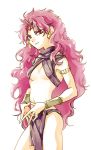  1girl breasts cars_(jojo) gedoooo genderswap horns jojo_no_kimyou_na_bouken long_hair midriff purple_hair red_eyes solo under_boob 