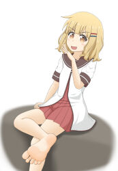  absurdres barefoot commentary_request dirtyfeet001 highres oomuro_sakurako school_uniform soles yuruyuri 