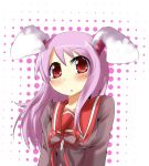  1girl animal_ears long_hair mukunoki_nanatsu pink_hair rabbit_ears red_eyes reisen_udongein_inaba school_uniform solo touhou 