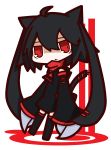  1girl absurdres ahoge animal_ears black_hair cat_ears cat_tail claws highres nu-nyu open_mouth original red_eyes short_hair tail 