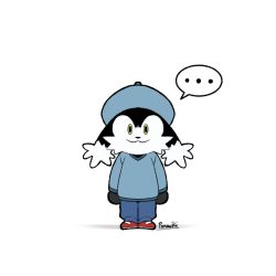  ... 1boy artist_name black_fur blue_hat blue_pants blue_shirt closed_mouth commentary english_commentary floppy_ears furry furry_male hat highres kaze_no_klonoa klonoa looking_at_viewer male_focus mii_(nintendo) multicolored_fur pants poruwiki shirt smile speech_bubble spoken_ellipsis tomodachi_life tomodachi_life:_living_the_dream white_fur 