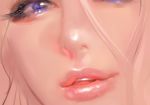  1girl airspace blue_eyes close-up face highres lips open_mouth original smile solo 
