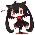  1girl absurdres ahoge animal_ears black_hair cat_ears cat_tail claws highres nu-nyu open_mouth original red_eyes short_hair tail tail_stand 
