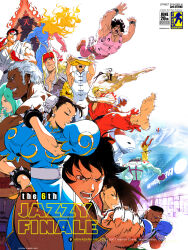  4girls 5girls 6+boys 6+girls akuma_(street_fighter) alex_(street_fighter) barefoot black_hair blonde_hair boxing_gloves bracelet breasts brown_hair bun_cover china_dress chinese_clothes chun-li colored_skin commentary copyright_name dark-skinned_male dark_skin double_bun dougi dress dudley earrings elena_(street_fighter) english_commentary facial_hair feet fighting_stance fingerless_gloves fire flying_kick gill_(street_fighter) gloves hair_bun hat headband highres hugo_andore ibuki_(street_fighter) jewelry ken_masters kicking long_hair makoto_(street_fighter) martial_arts_belt multiple_boys multiple_girls muscular necklace necro_(street_fighter) oro_(street_fighter) pantyhose pelvic_curtain poster_(medium) q_(street_fighter) remy_(street_fighter) ryu_(street_fighter) scar sean_matsuda sebazebes short_hair skull skull_necklace soles spiked_bracelet spikes street_fighter street_fighter_iii_(series) twelve_(street_fighter) urien very_dark_skin white_hair yang_lee yun_lee 