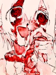  1other adip0cere blood blood_from_eyes commentary_request hair_between_eyes highres noose nosebleed original red_theme solo 