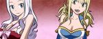  2girls artist_request blonde_hair fairy_tail long_hair lowres lucy_heartfilia mirajane_strauss multiple_girls smile source_request twintails white_hair 