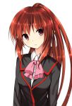  1girl brown_hair iori_(cpeilad) little_busters!! long_hair natsume_rin ponytail red_eyes solo 